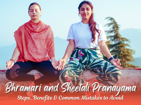 “woman practicing bhramari pranayama” “how to do sheetali pranayama” “pranayama steps for beginners”