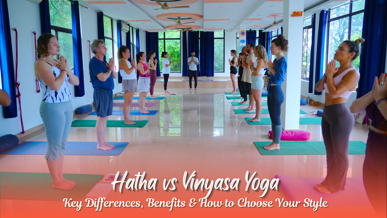 Student practicing Hatha yoga pose outdoors in Rishikesh Hatha vs Vinyasa Yoga: Key Differences, Benefits & How to Choose Your Style