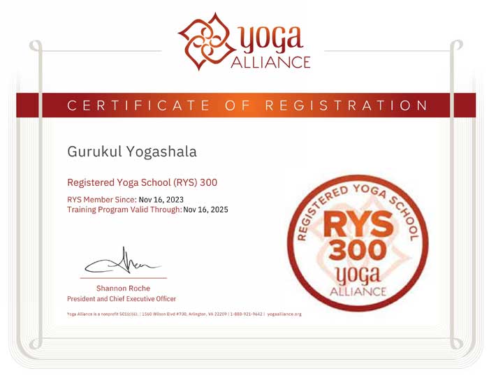 RYS 300 Yoga Alliance